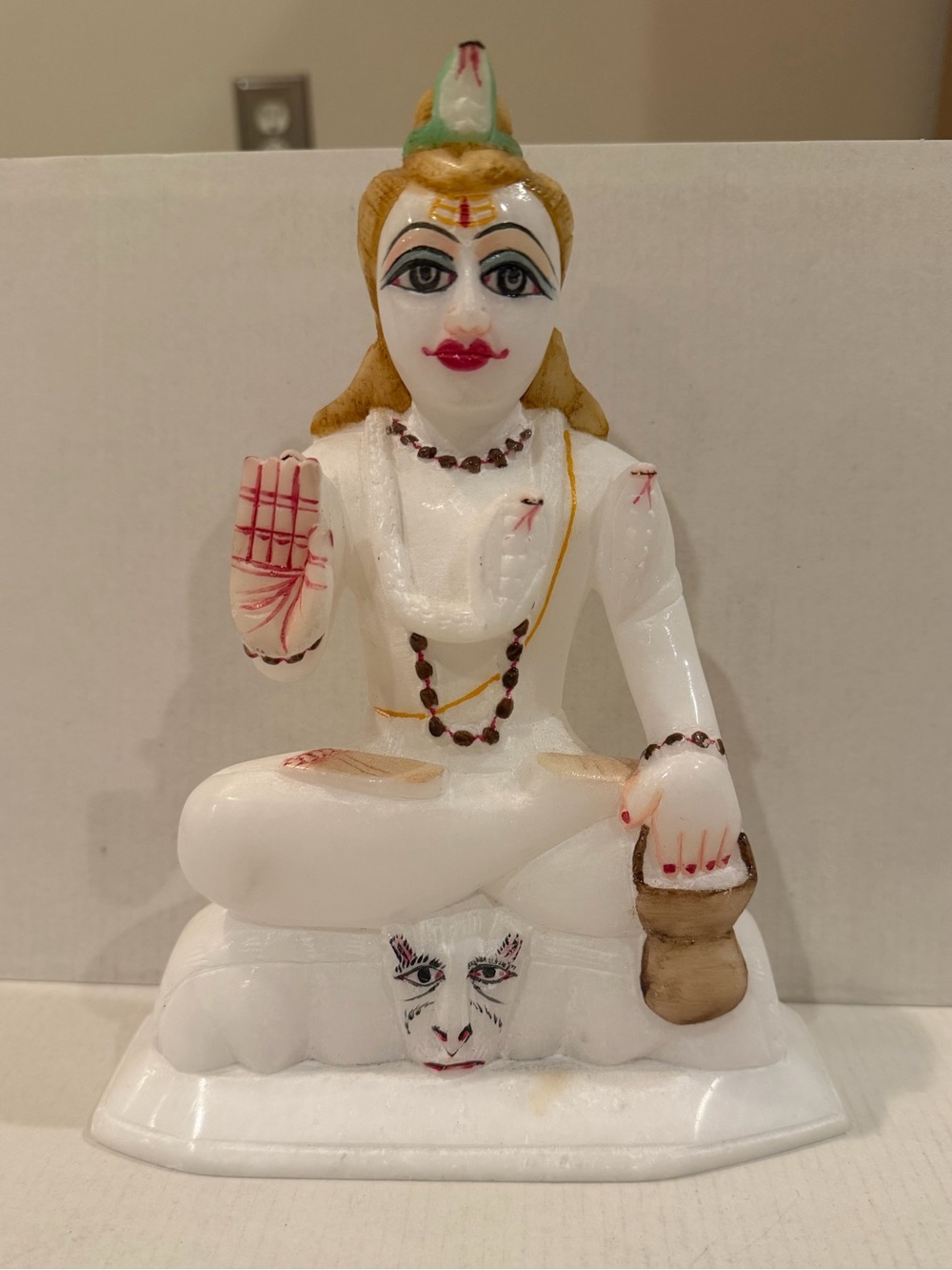 Marble Lord Shiva Idol for Home Statue Painted Art